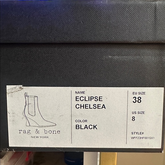NIB Rag & Bone Eclipse Black Chelsea Boots - Picture 2 of 6